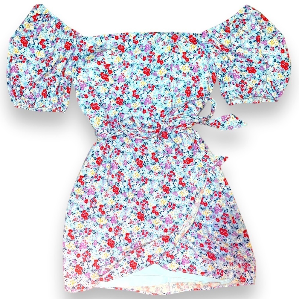 B. Smart Juniors 11 Floral Tea Length Dress with Front Slip and Fully Lined